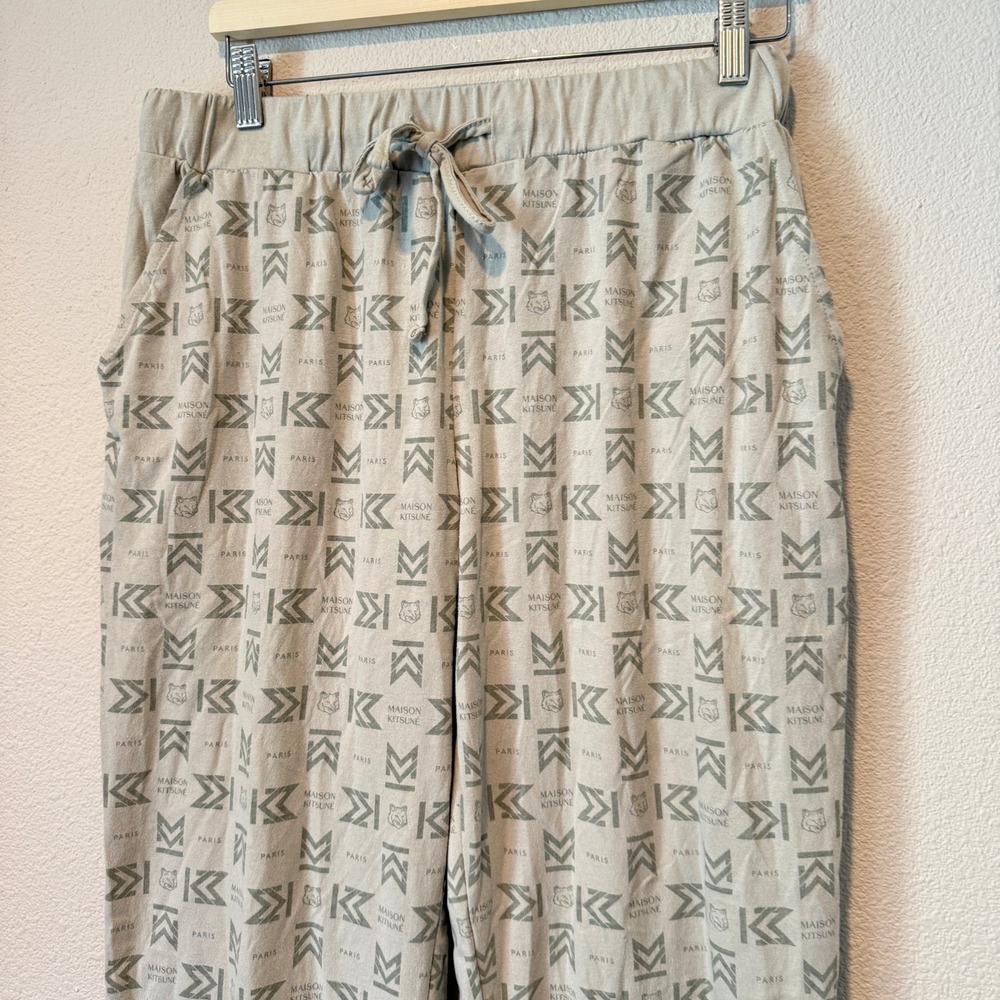 Maison Kitsune Paris for EVA Air Men Monogram Pajama Pants Grey Large - Picture 2 of 4